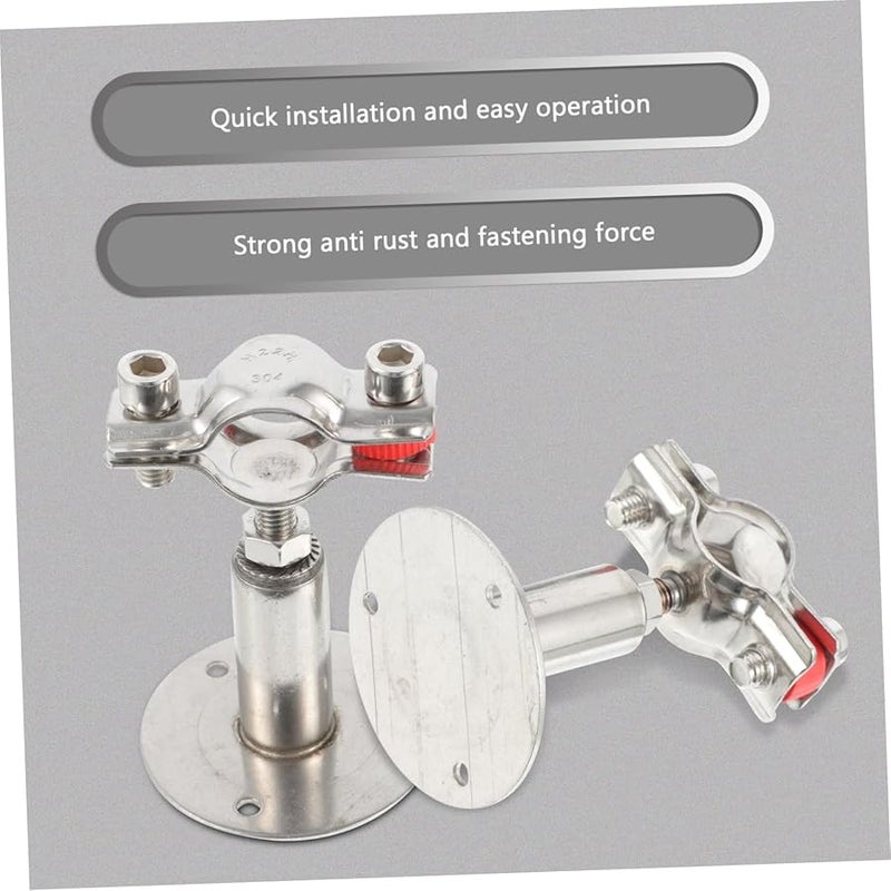 Adjustable Hose Bracket Clip 2pcs 304 Stainless Steel Pipe Clamps Size 9 3X6CM - Image 4